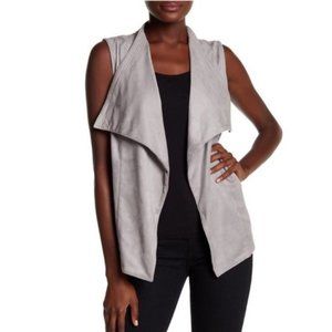 Romeo & Juliet Couture Gray Suede Open Front Drape Vest NWT